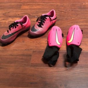 Girls Nike Cleats and Shinguards